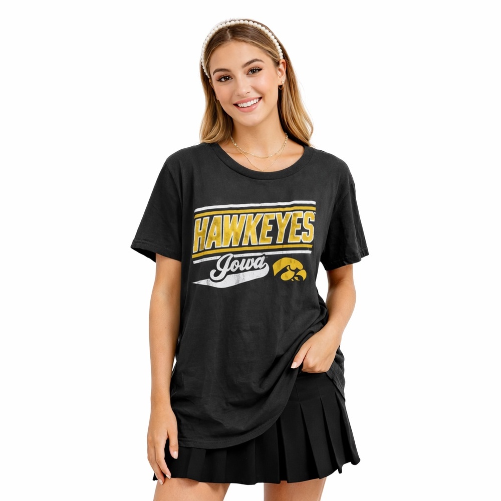 Iowa Hawkeyes College Women's T-Shirt Large Tunic Preppy Athleisure
